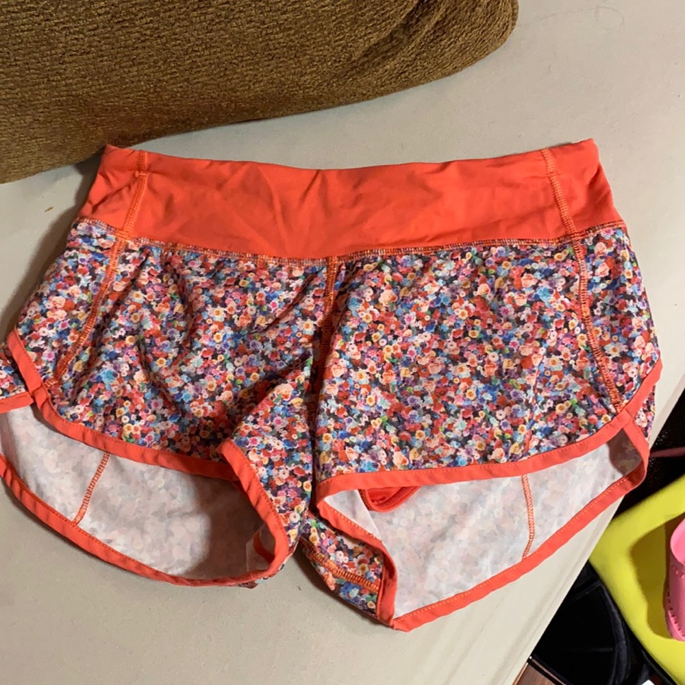 Floral lululemon shorts